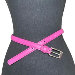 Pink Leather Thin Fashion Belt